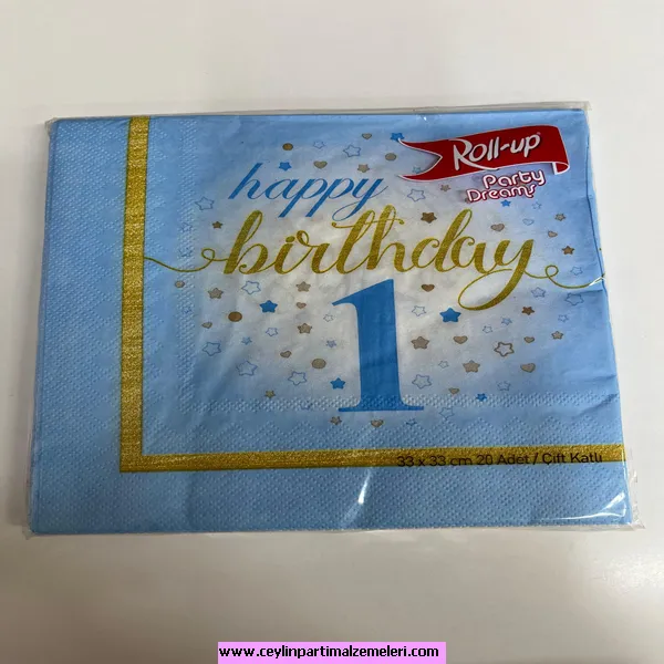 1 Yaş Temalı Erkek Çocuk Peçete